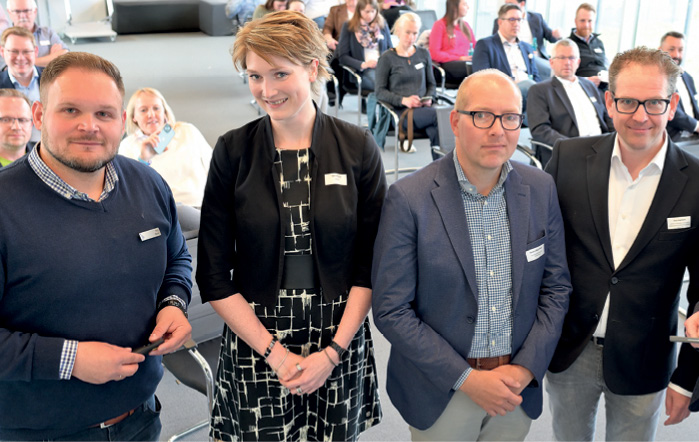 Ganz links Autor Paul Bauer von der Wachstumsregion Hansalinie e.V./Landkreis Cloppenburg, ganz rechts Jörg Högemann (Treuhand Weser-Ems Unternehmensberatung GmbH & Co. KG).