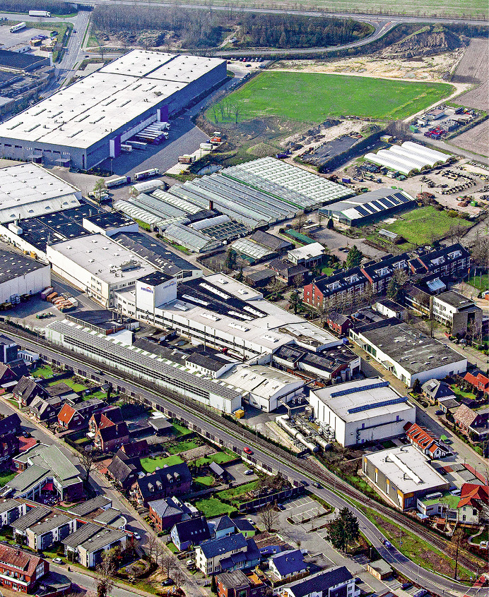 Luftbild des Remmers-Standorts in Löningen