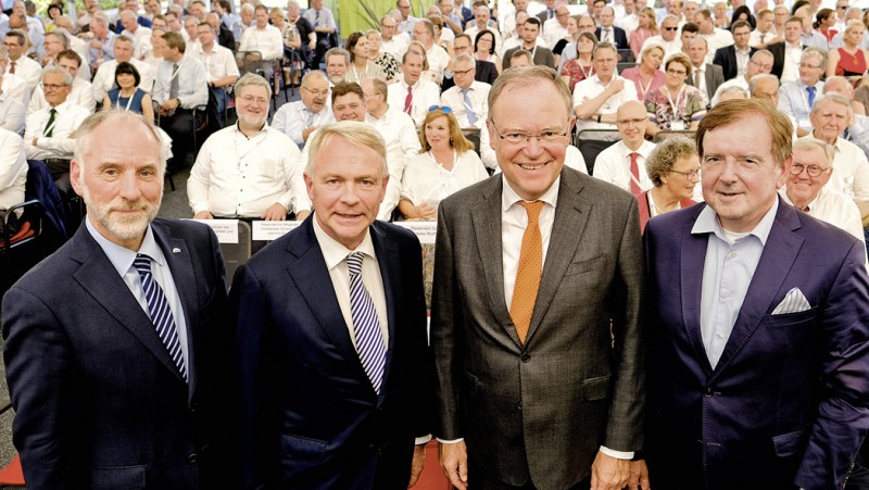 Jürgen Lehmann, Jörg Waskönig, Stefan Weil und Gert Stuke beim 100 jährigen Jubiläum