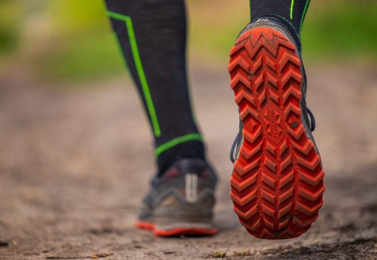 Fußsohle von Laufschuhen