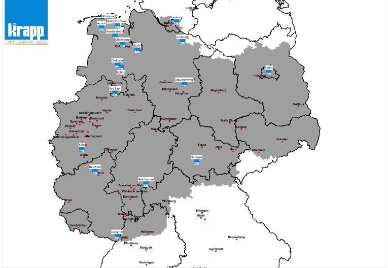 Krapp Standorte Deutschland-Karte