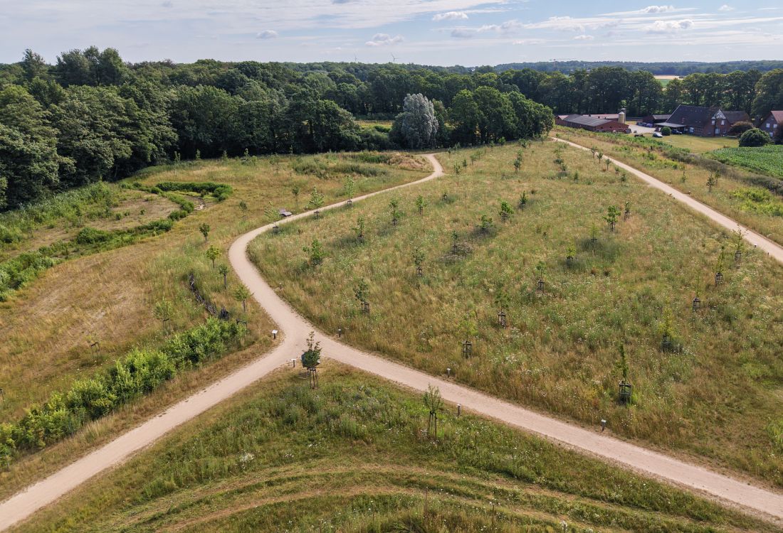 Luftaufnahme des Klimaparks